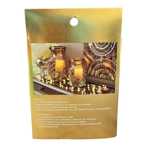 NEW Pier 1 Imports Glimmer Strings Flexible LED Light AMBER Jewels 10' 50 Lights - Picture 4 of 7